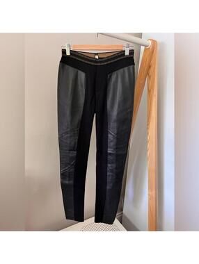 Burning Torch black faux leather moto leggings sz small